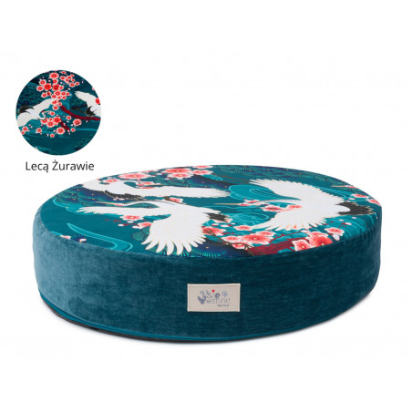 Legowisko ortopedyczne Psilądek Hevea Psie Historie ART 110x90 (Lecą Żurawie)