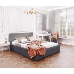 Łóżko tapicerowane MIRAGE - TRINITY (GRAFITOWY) - 140 x 200 - FDM