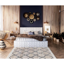 Łóżko tapicerowane NEVADA- TRINITY (BIAŁY) - 120 x 200 - FDM