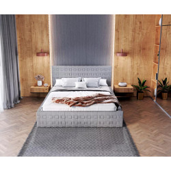 Łóżko tapicerowane NEVADA- TRINITY (SZARY) - 120 x 200 - FDM