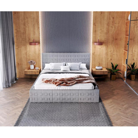 Łóżko tapicerowane NEVADA- TRINITY (SZARY) - 160 x 200 - FDM