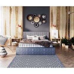 Łóżko tapicerowane NEVADA- TRINITY (GRAFITOWY) - 160 x 200 - FDM