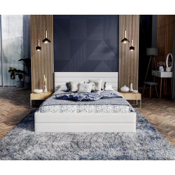Łóżko tapicerowane -VIRGINIA TRINITY (BIAŁY) - 140 x 200 - FDM