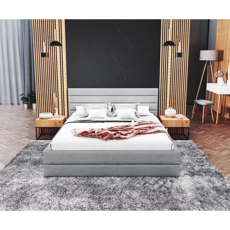 Łóżko tapicerowane -VIRGINIA TRINITY (SZARY) - 120 x 200 - FDM