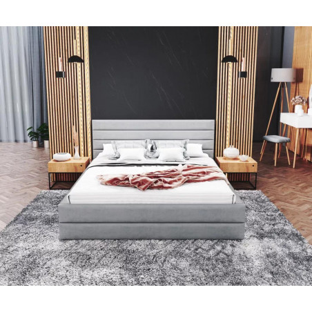 Łóżko tapicerowane -VIRGINIA TRINITY (SZARY) - 140 x 200 - FDM