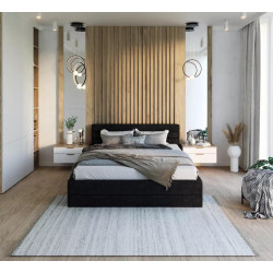 Łóżko tapicerowane -VIRGINIA TRINITY (CZARNY) - 120 x 200 - FDM