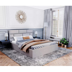 Łóżko tapicerowane - PASADENA TRINITY (SZARY) - 160 x 200 - FDM