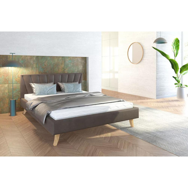 Łóżko tapicerowane - HEAVEN TRINITY (BRĄZOWY) - 140 x 200 - FDM