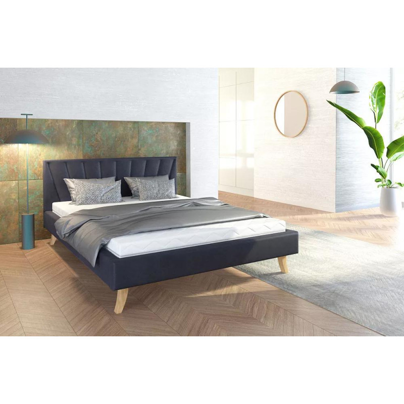Łóżko tapicerowane - HEAVEN TRINITY (CZARNY) - 120 x 200 - FDM