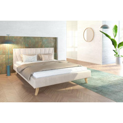 Łóżko tapicerowane - HEAVEN TRINITY (KREMOWY) - 140 x 200 - FDM
