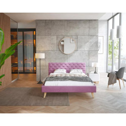 Łóżko tapicerowane KALIFORNIA- TRINITY (fioletowy) - 140 x 200 - FDM