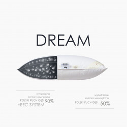 DREAM poduszka trzykomorowa puch 90% Kremowy 50x70cm - AMZ