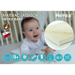 Materac lateksowy Hevea Baby 130x70 (Aegis Natural Care)