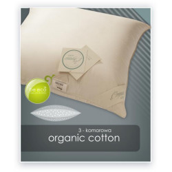 ORGANIC COTTON poduszka trzykomorowa puch 90% Naturalny 50x60cm|50x70cm|70x80cm - AMZ