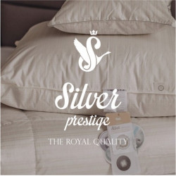 SILVER PRESTIGE kołdra całoroczna, puch 100% Srebrzysty krem 200x220cm - AMZ