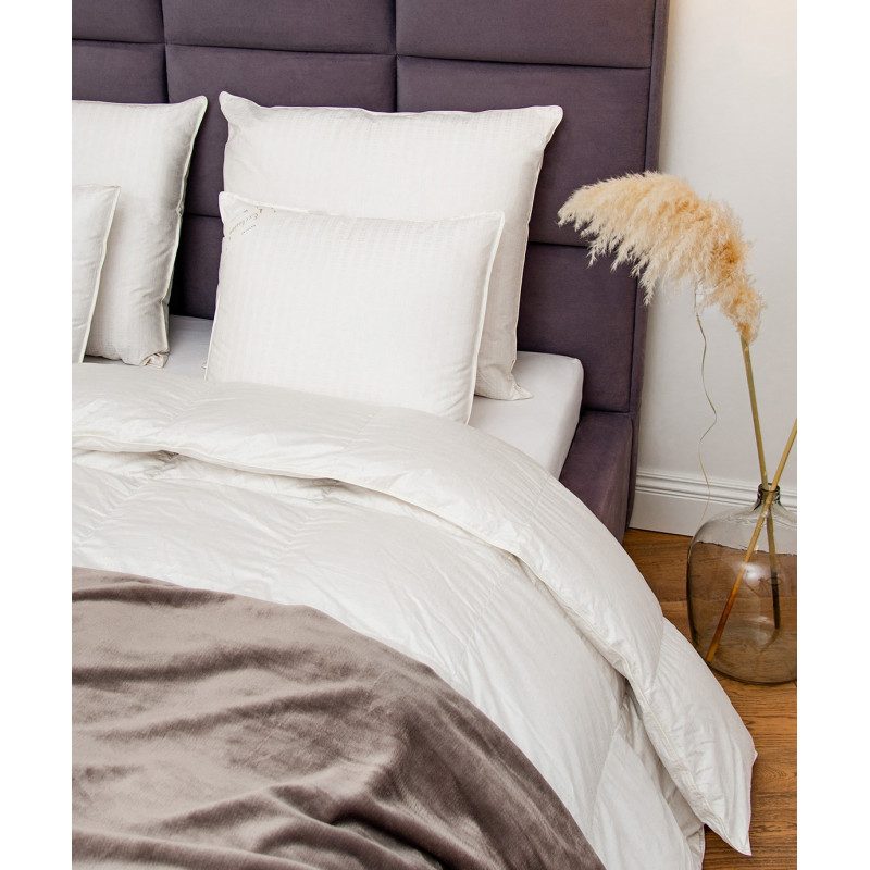 SILVER kołdra zimowa puch 90% Srebrzysty krem 180x200cm - AMZ