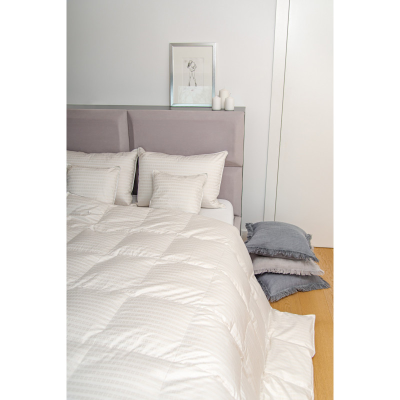 SILVER PRESTIGE kołdra zimowa, puch 100% Srebrzysty krem 180x200cm - AMZ