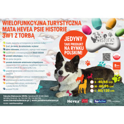 Materac lateksowy Hevea Psie Historie turystyczny 120x80 (granatowy)